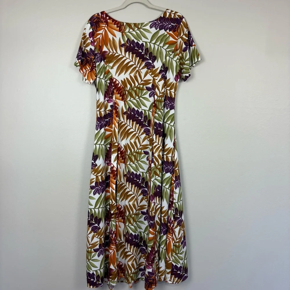 Jennifer Moore Maxi Dress Sz M Floral‎ Print Fit & Flare Tradwife Vintage Modest